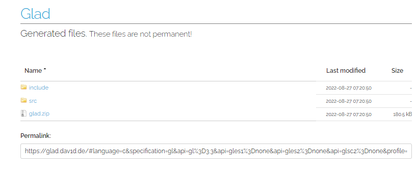 OpenGL ES glad 下载和使用 插图2-猿说编程 OpenGL ES glad 下载和使用 插图2